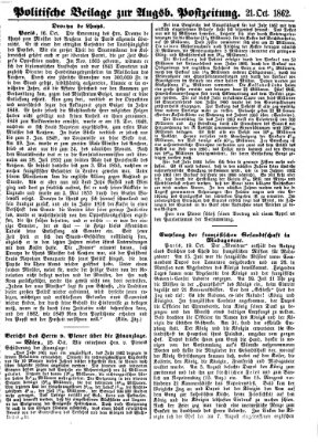 Augsburger Postzeitung Dienstag 21. Oktober 1862