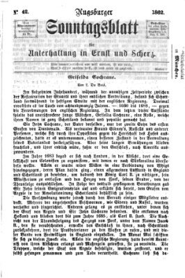 Augsburger Sonntagsblatt für Unterhaltung in Ernst und Scherz (Augsburger Postzeitung) Sonntag 19. Oktober 1862