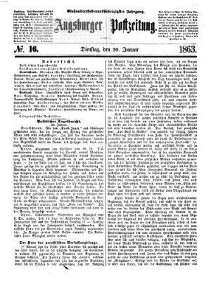 Augsburger Postzeitung Dienstag 20. Januar 1863