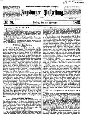 Augsburger Postzeitung Freitag 13. Februar 1863