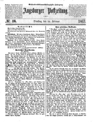 Augsburger Postzeitung Dienstag 24. Februar 1863