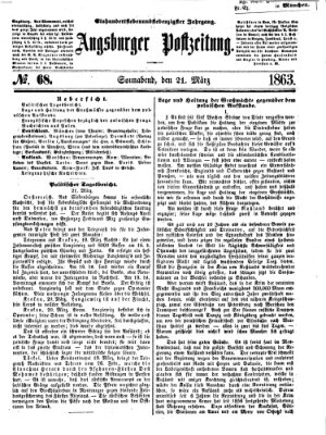 Augsburger Postzeitung Samstag 21. März 1863
