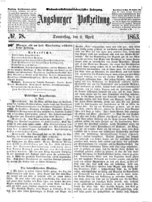 Augsburger Postzeitung Donnerstag 2. April 1863