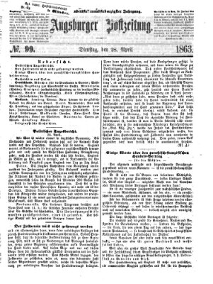 Augsburger Postzeitung Dienstag 28. April 1863