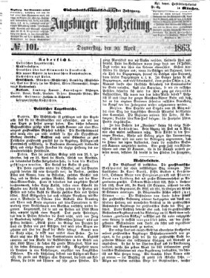Augsburger Postzeitung Donnerstag 30. April 1863