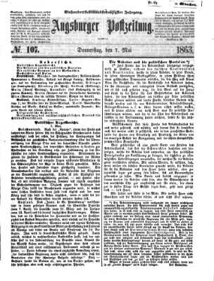 Augsburger Postzeitung Donnerstag 7. Mai 1863