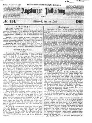 Augsburger Postzeitung Mittwoch 10. Juni 1863