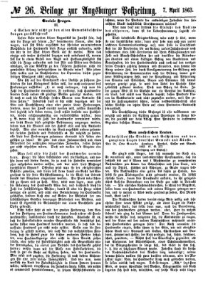 Augsburger Postzeitung Dienstag 7. April 1863