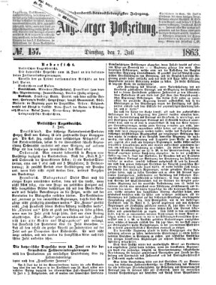 Augsburger Postzeitung Dienstag 7. Juli 1863