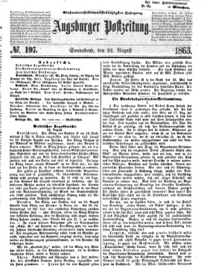 Augsburger Postzeitung Samstag 22. August 1863