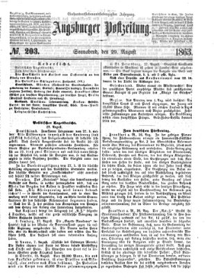 Augsburger Postzeitung Samstag 29. August 1863