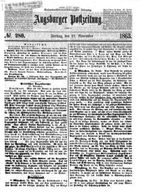 Augsburger Postzeitung Freitag 27. November 1863