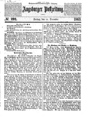 Augsburger Postzeitung Freitag 11. Dezember 1863