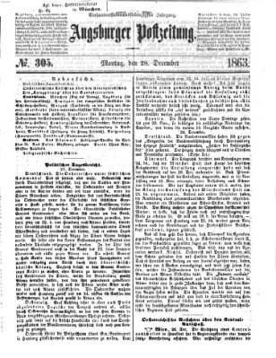 Augsburger Postzeitung Montag 28. Dezember 1863