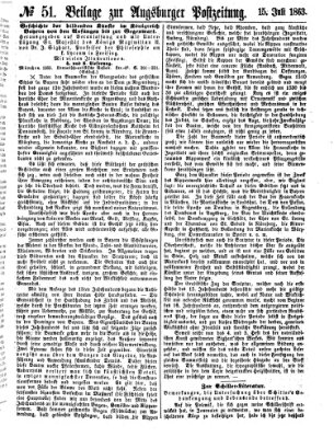 Augsburger Postzeitung Mittwoch 15. Juli 1863