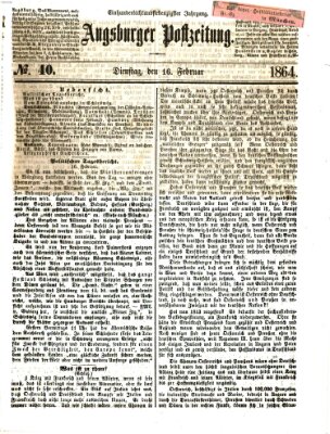 Augsburger Postzeitung Dienstag 16. Februar 1864