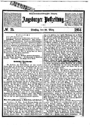Augsburger Postzeitung Dienstag 29. März 1864