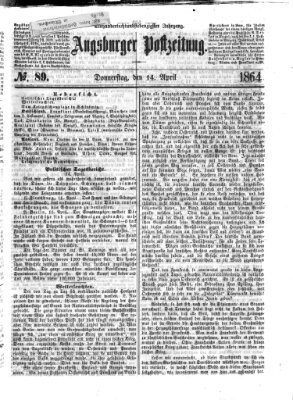 Augsburger Postzeitung Donnerstag 14. April 1864