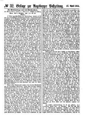 Augsburger Postzeitung Mittwoch 27. April 1864
