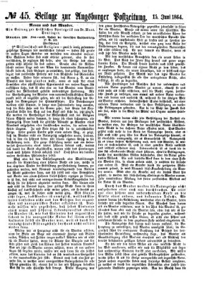 Augsburger Postzeitung Mittwoch 15. Juni 1864