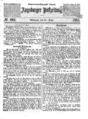 Augsburger Postzeitung Mittwoch 21. September 1864