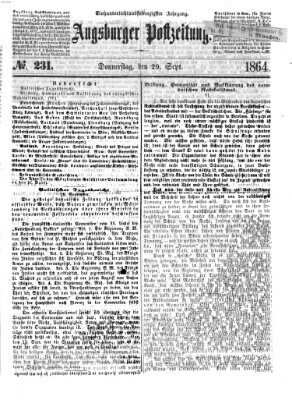 Augsburger Postzeitung Donnerstag 29. September 1864
