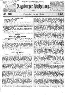 Augsburger Postzeitung Donnerstag 17. November 1864