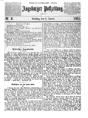 Augsburger Postzeitung Dienstag 3. Januar 1865