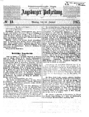 Augsburger Postzeitung Montag 16. Januar 1865