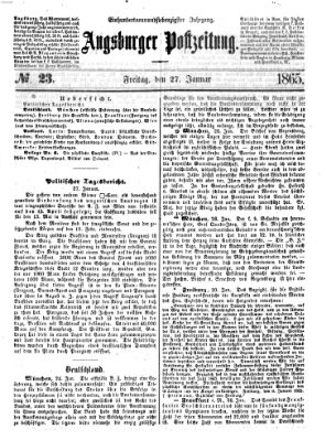 Augsburger Postzeitung Freitag 27. Januar 1865