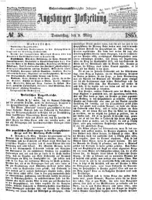 Augsburger Postzeitung Donnerstag 9. März 1865