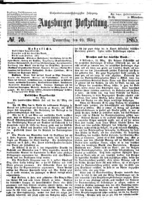 Augsburger Postzeitung Donnerstag 23. März 1865