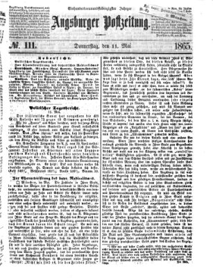 Augsburger Postzeitung Donnerstag 11. Mai 1865