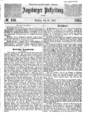 Augsburger Postzeitung Freitag 30. Juni 1865
