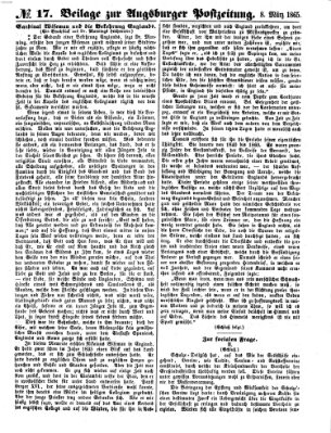 Augsburger Postzeitung Mittwoch 8. März 1865
