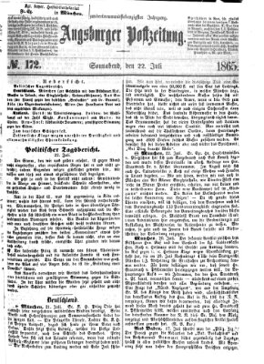 Augsburger Postzeitung Samstag 22. Juli 1865