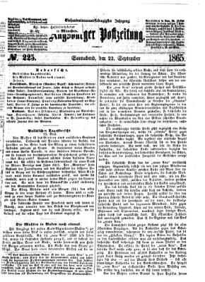 Augsburger Postzeitung Samstag 23. September 1865