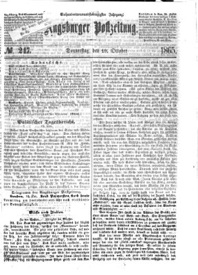 Augsburger Postzeitung Donnerstag 19. Oktober 1865