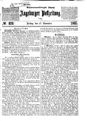 Augsburger Postzeitung Freitag 17. November 1865