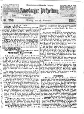 Augsburger Postzeitung Montag 27. November 1865
