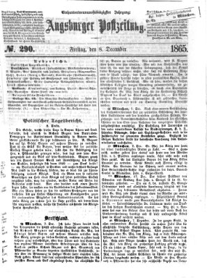 Augsburger Postzeitung Freitag 8. Dezember 1865