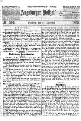 Augsburger Postzeitung Mittwoch 27. Dezember 1865