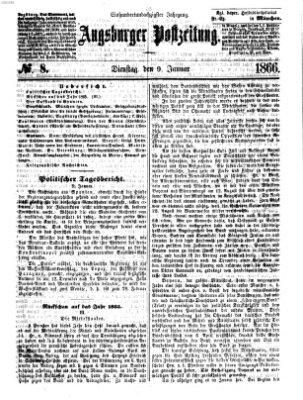 Augsburger Postzeitung Dienstag 9. Januar 1866