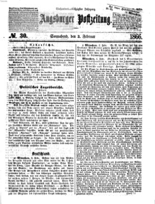 Augsburger Postzeitung Samstag 3. Februar 1866