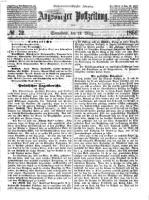 Augsburger Postzeitung Samstag 24. März 1866