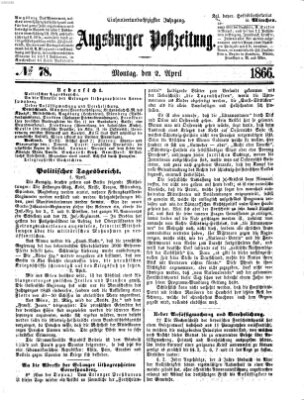 Augsburger Postzeitung Montag 2. April 1866