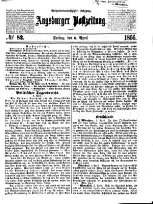 Augsburger Postzeitung Freitag 6. April 1866