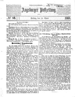 Augsburger Postzeitung Freitag 13. April 1866