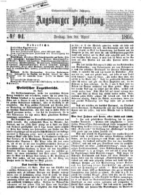 Augsburger Postzeitung Freitag 20. April 1866