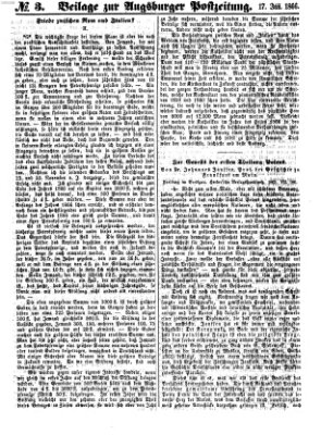 Augsburger Postzeitung Mittwoch 17. Januar 1866